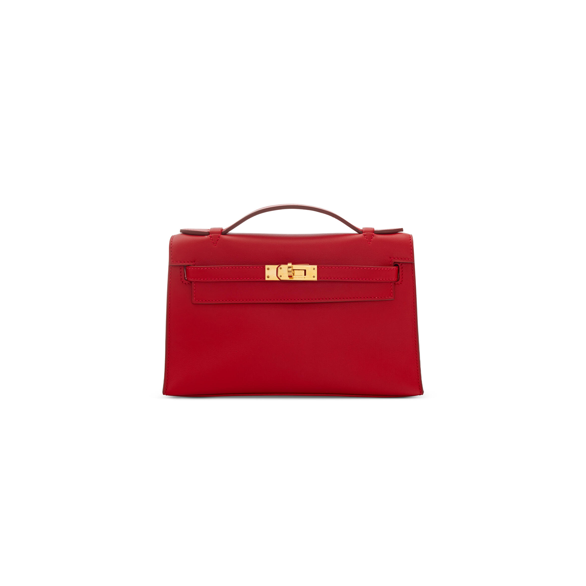 H**me5 master kelly pochette rouge vif swift gold hardware (22*14*7cm)
